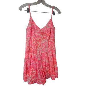 Lilly Pulitzer Dress Womens 6 Pink Adjustable Straps Preppy Resort Romper